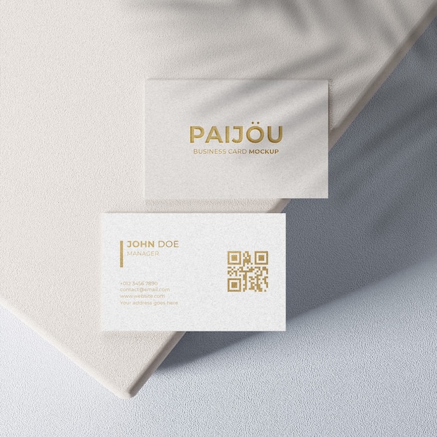 Simple elegant business card mockup with gold design