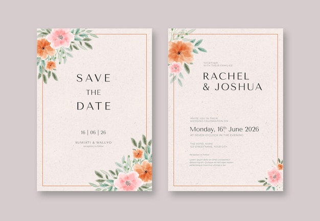 PSD simple and elegant wedding card template