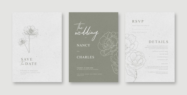 PSD simple and elegant wedding card template
