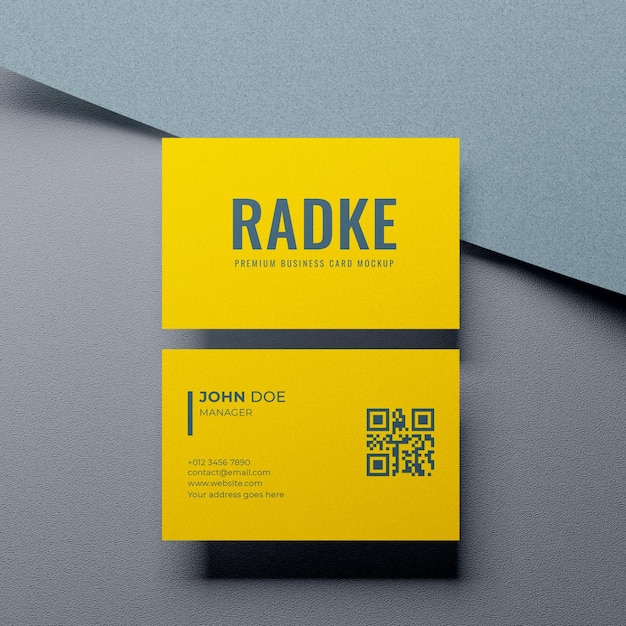 Simple elegant yellow business card mockup design