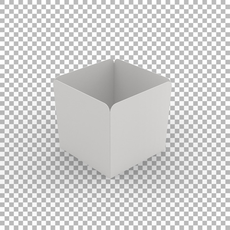 PSD a simple empty white container with a square base designed for various uses