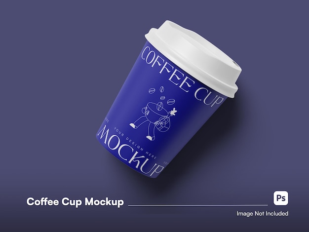 Simple flat lay coffee cup mockup 3d render