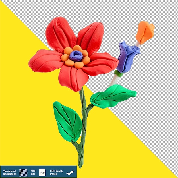 Simple flower on transparent background png psd