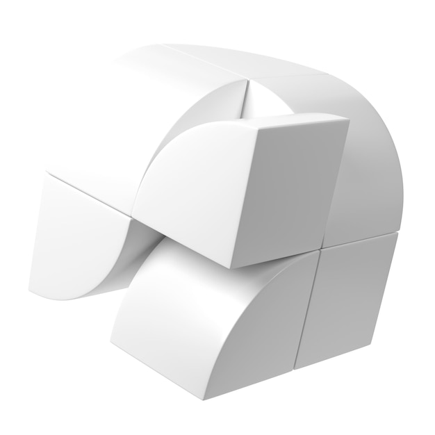Elementi trasparenti 3d geometrici semplici in stile bauhaus forma primitiva di design aziendale a colori bianchi