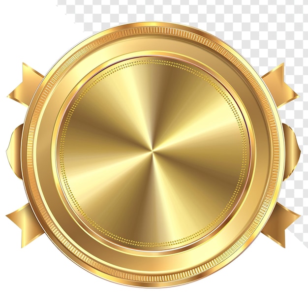 Simple gold award emblem transparent background