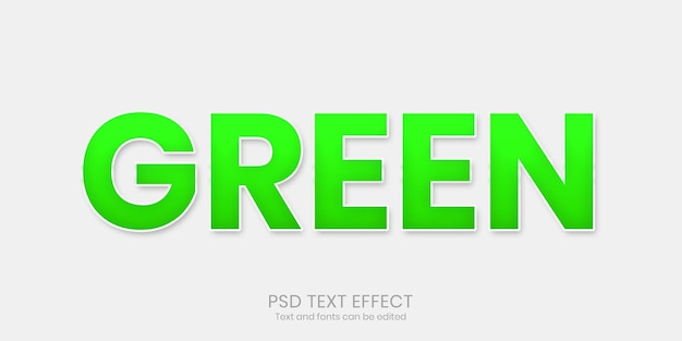 simple green text effect modern design editable green gradient text style template