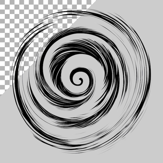 Simple handdrawn doodle of a circular swirl made from lines vector Transparent background