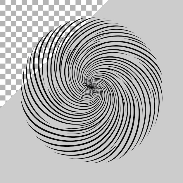 Simple handdrawn doodle of a circular swirl made from lines vector Transparent background