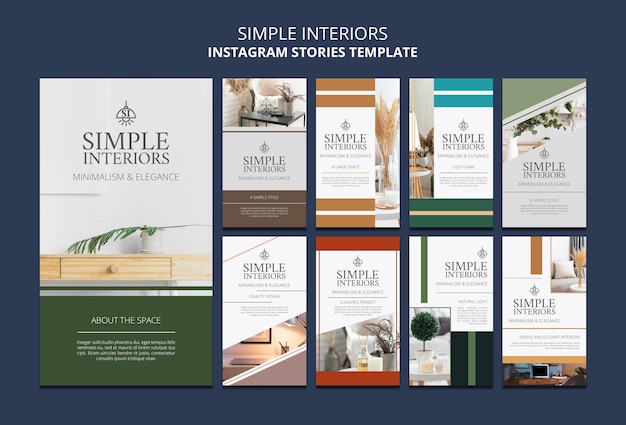 PSD simple interiors instagram stories template