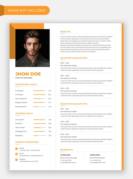 Simple minimalist business resume template design