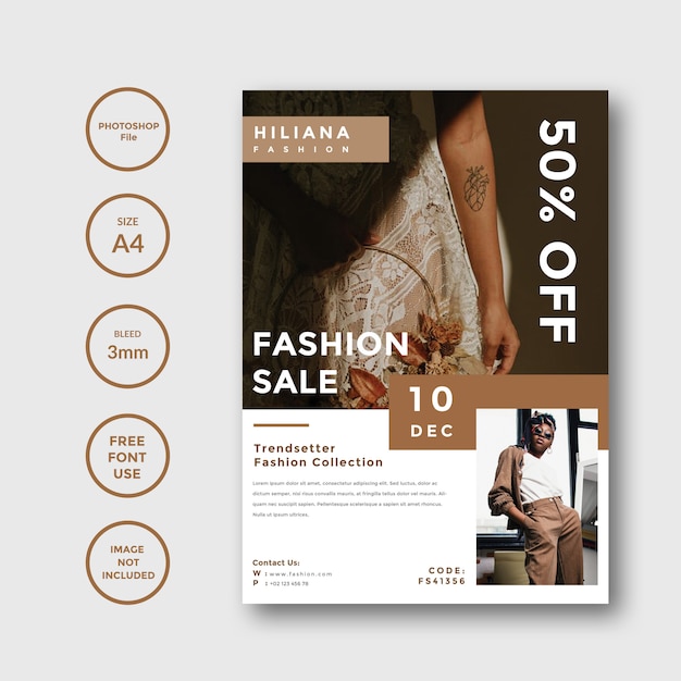 Simple and minimalist fashion flyer promotion template