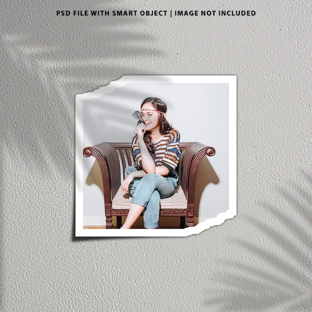 Simple minimalist moodboard photo polaroid mockup premium psd