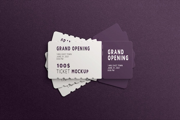 Simple and minimalist ticket mockup