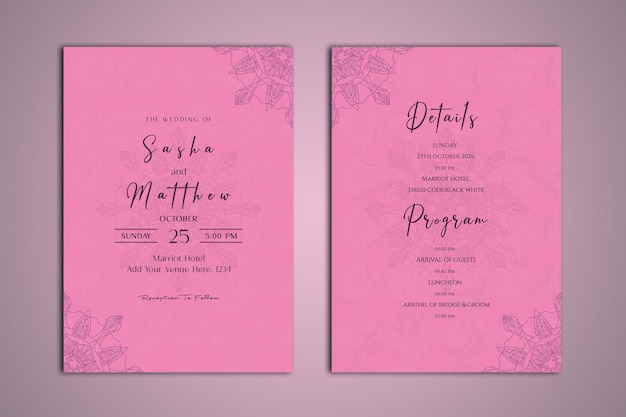 Simple and minimalistic wedding invitation card
