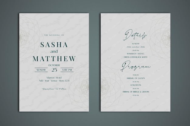 PSD simple and minimalistic wedding invitation card