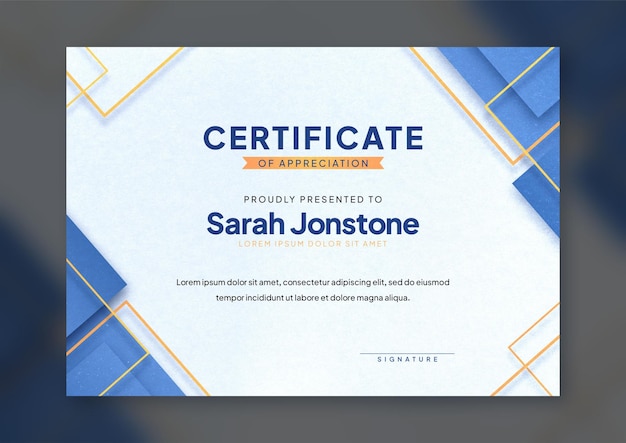 PSD simple and modern certificate design template