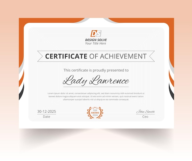 Simple and modern certificate design template
