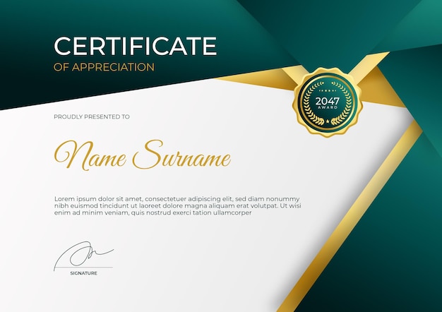 Simple modern certificate template for business corporate online education webinar