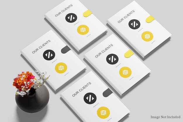 simple notebook mockup top view