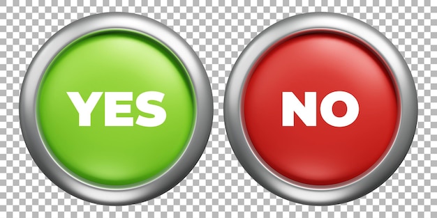 Simple ok yes no graphic design right checkmark symbol accepted and rejected 3D rendering