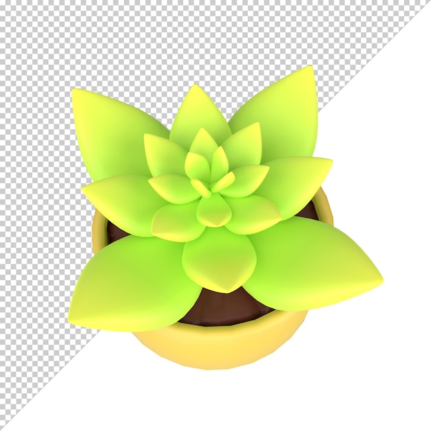 Simple plant 3d illustration rendering