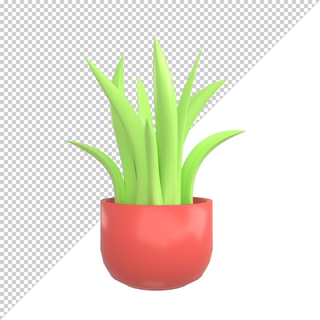 Simple plant 3d illustration rendering