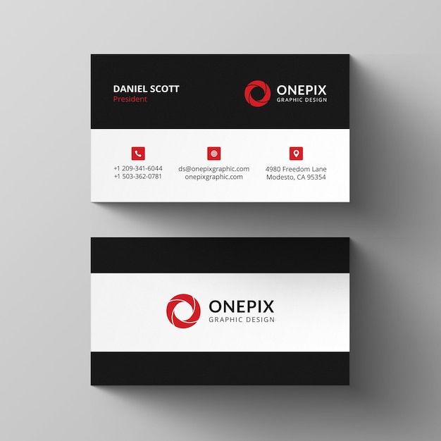 PSD simple red business card design