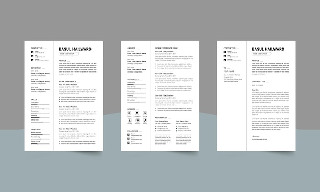 PSD simple resume template