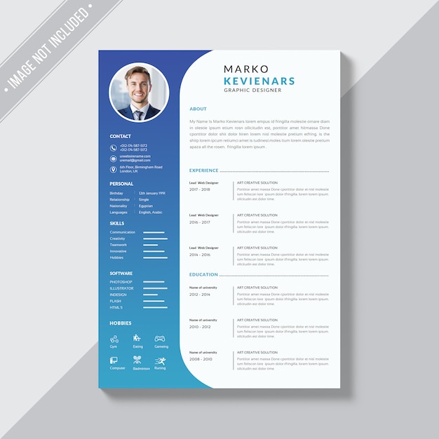 PSD simple resume themplate