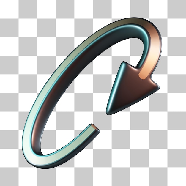 PSD simple rotate arrow 3d icon