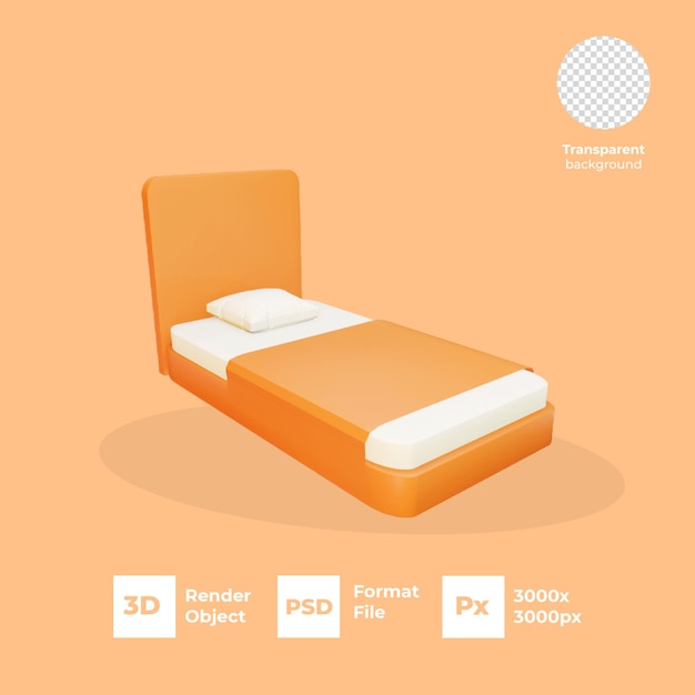 Simple Single Bed 3D