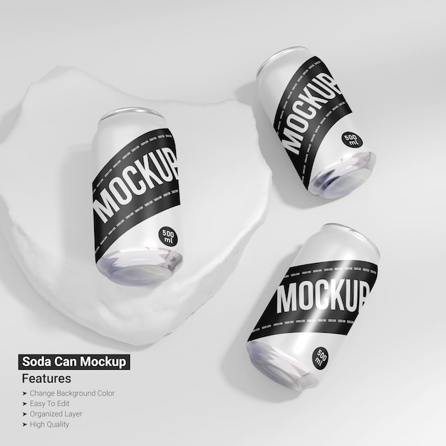 Simple soda can mockup