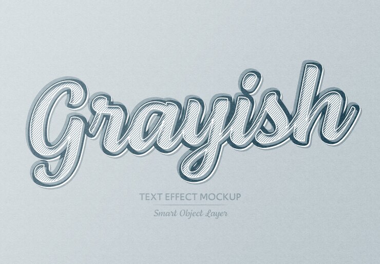 PSD simple soft gray paper text effect 