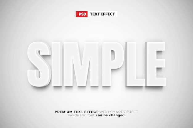 Простой мягкий белый 3d редактируемый текстовый эффект макет логотипа стены