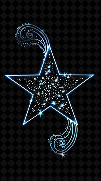 PSD simple star 16 bit pixel with swirls and sparkles and polka y2k shape neon color art collections