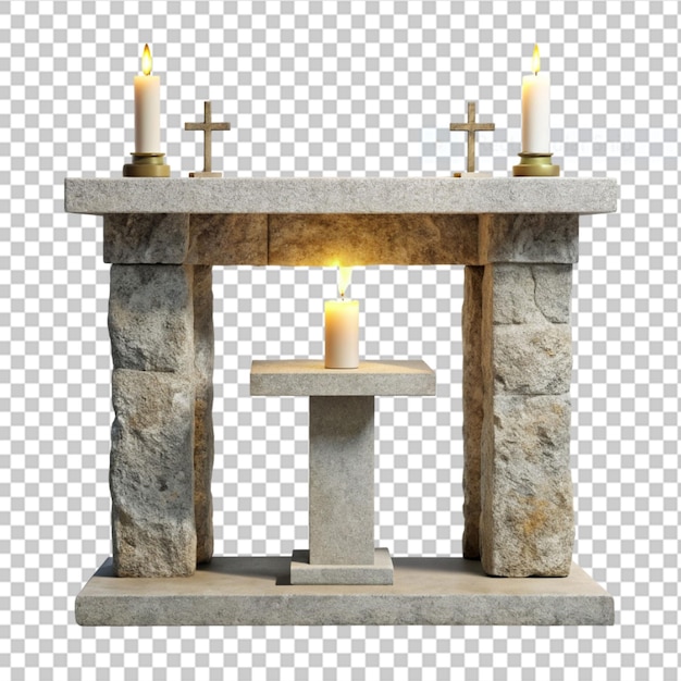 PSD simple stone altar on transparent background