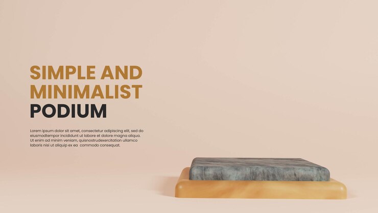 PSD simple stone and wood podium