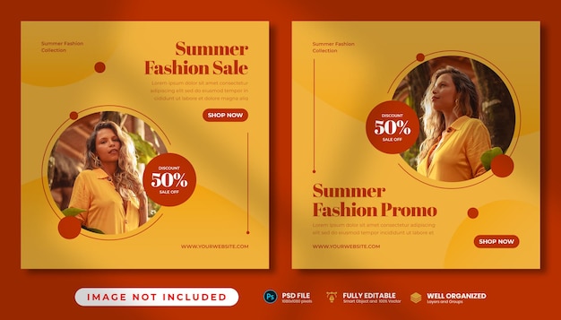 Simple Summer Fashion Sale Instagram Post Templates