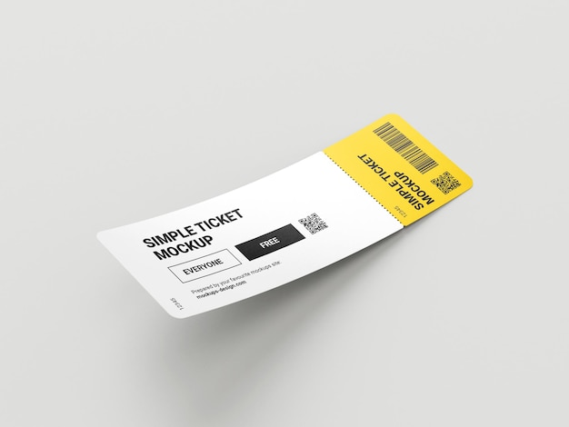 simple ticket mockup for events coupons and promotions