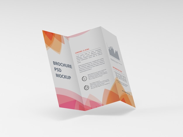 Simple trifold brochure mockup