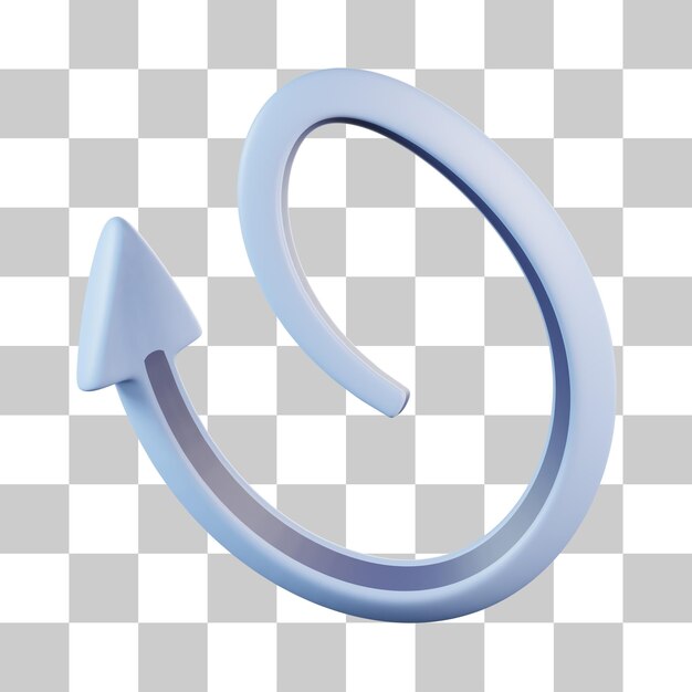 Simple twirl up arrow 3d icon