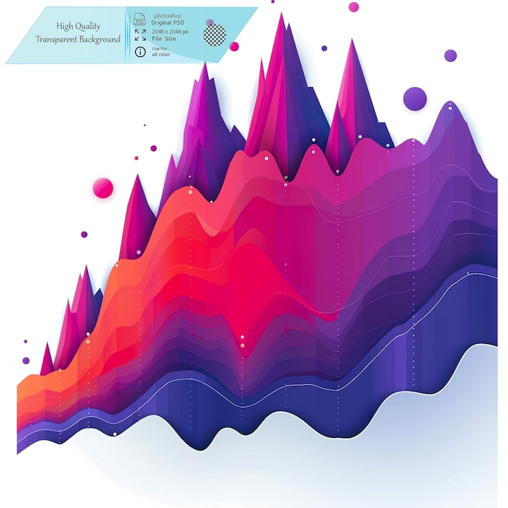 PSD simple vector icon of a graph going up in the style of minimalism on transparent background
