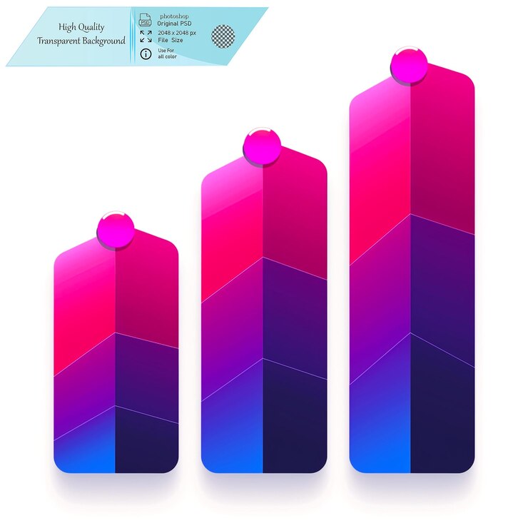 PSD simple vector icon of a graph going up in the style of minimalism on transparent background