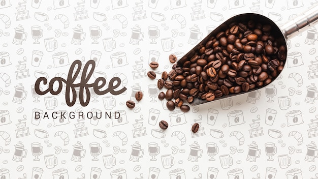 PSD simple wallpaper with coffee beans