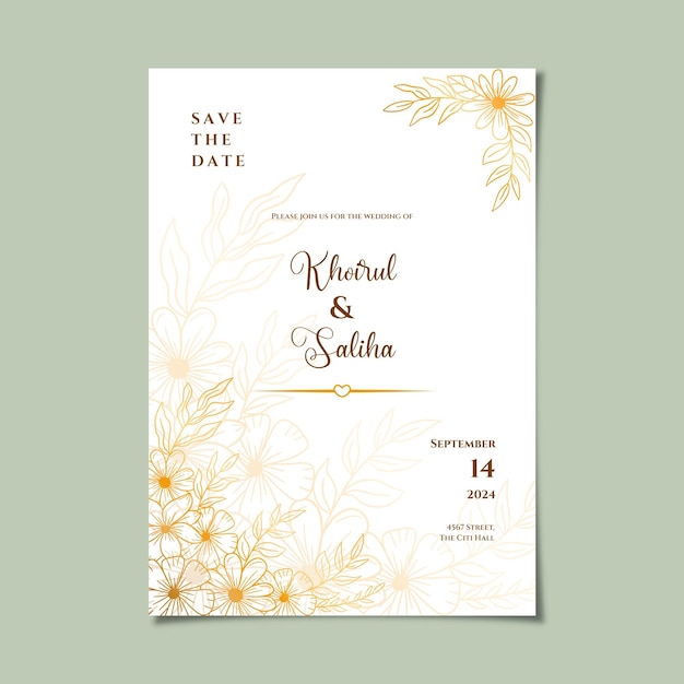 Simple wedding invitation template