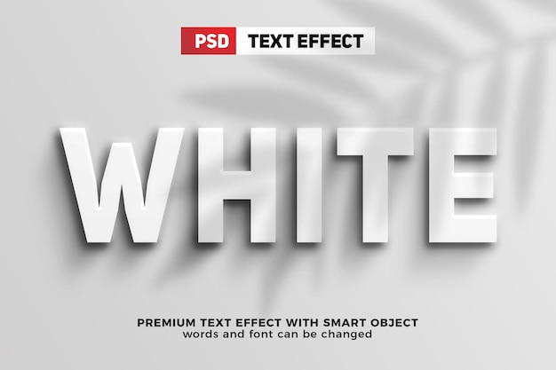 簡單的白色3D可編輯的文字效果風格模擬標誌模板