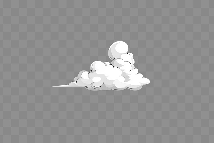 PSD simple white cartoon cloud isolated