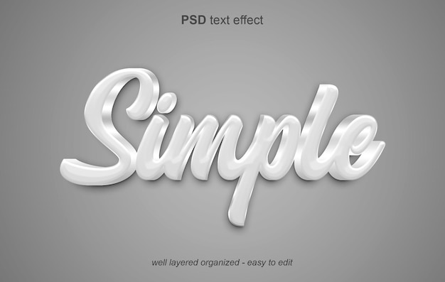 Simple white color editable text effect