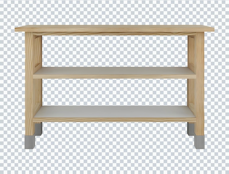 Simple wooden small rack. Transparent
