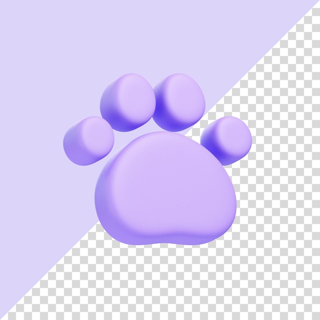 Simplified purple paw print with a soft gradient on a clean background icon sign and symbol